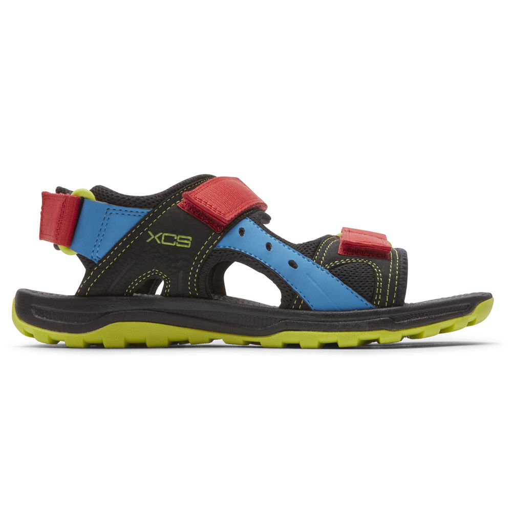 Sandalias Rockport Hombre Mexico - Trail Technique Adjustable Velcro Negros - ERDBF5278